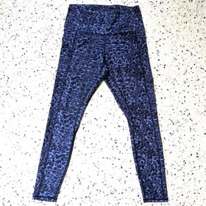 Letsfit Blue Leopard Pockets Leggings